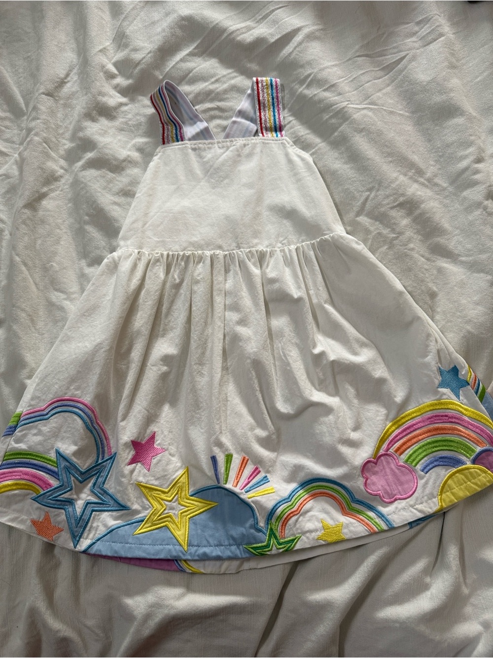 Lola + the boys -  Girls' Rainbow & Star Embroidered Sundress